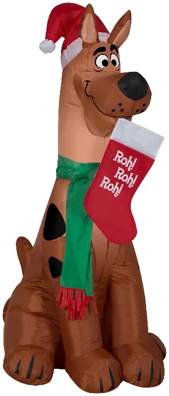 3.5' Gemmy Christmas Airblown® Inflatable Scooby-Doo with Santa Hat and Stocking