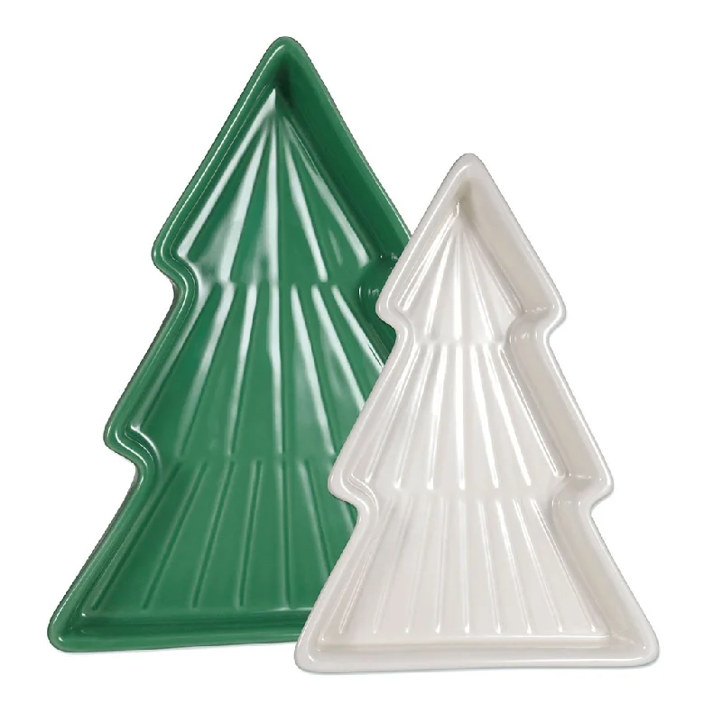 Hallmark : Holiday Trees Nesting Plates, Set of 2