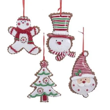 4.5" Holiday Gingerbread Cut Out Ornaments