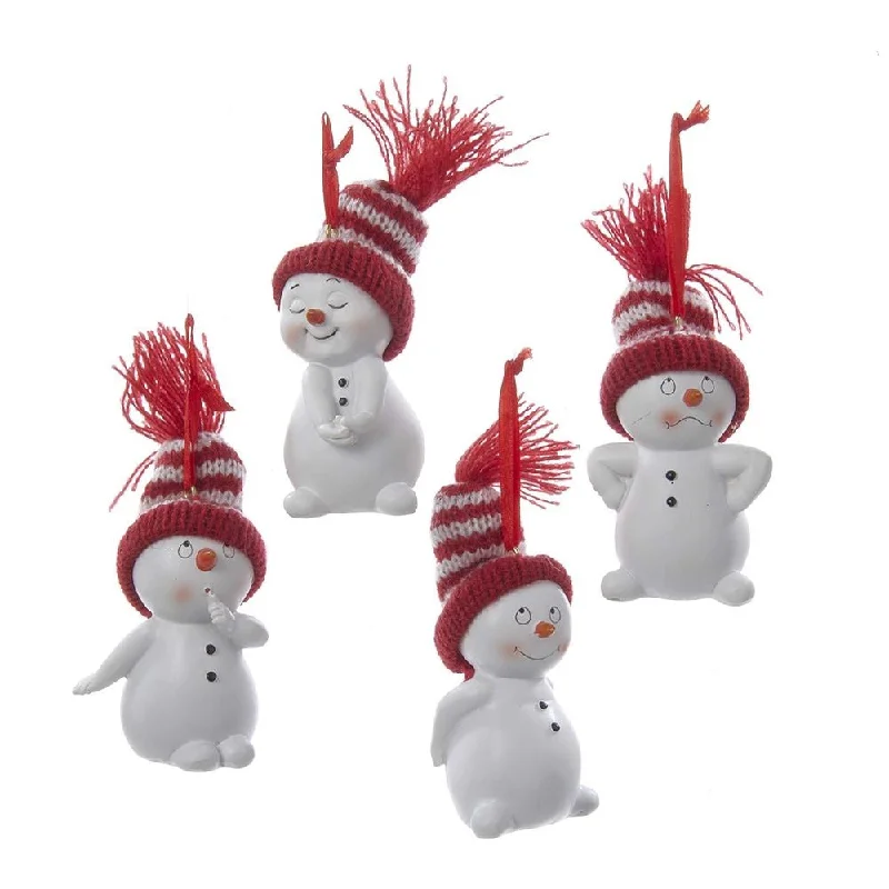 2.75" Knitted Hat Snowman Ornaments