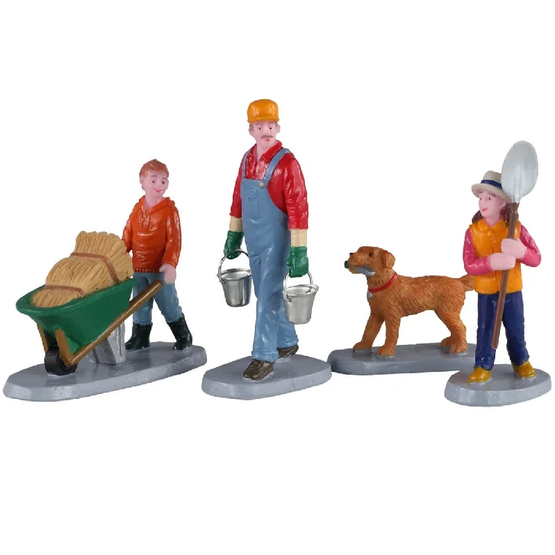 Lemax Harvest Crossing Figurines: Morning Chores, Set of 4 #02922