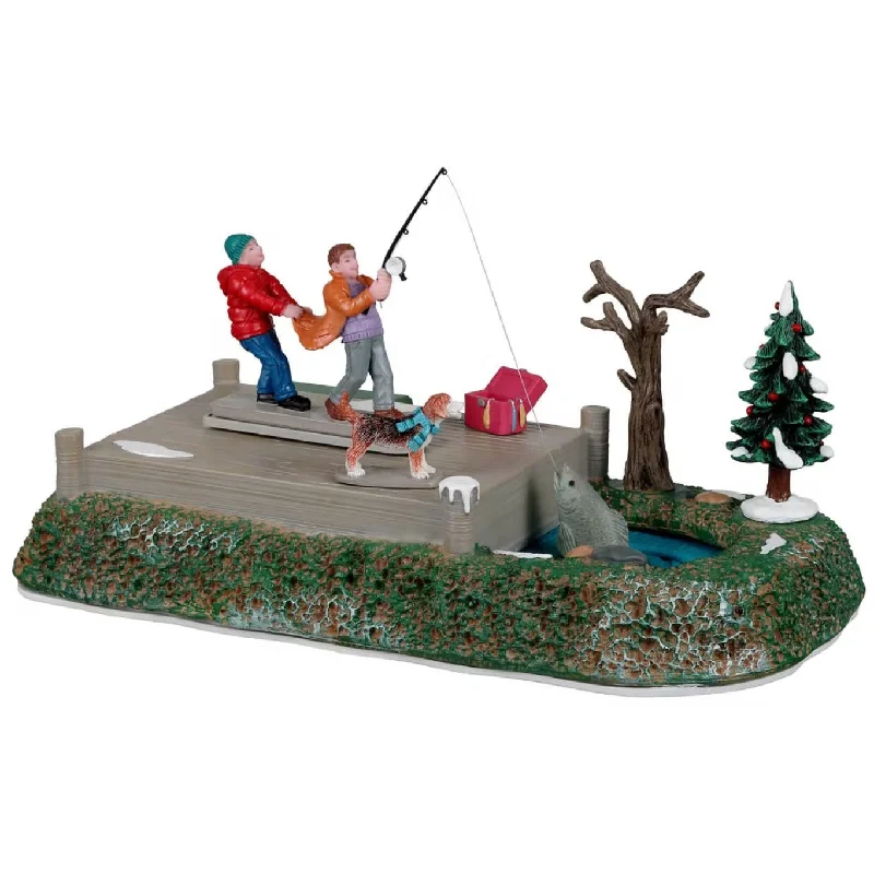 Lemax Harvest Crossing Table Piece: Too Big a Catch #24952