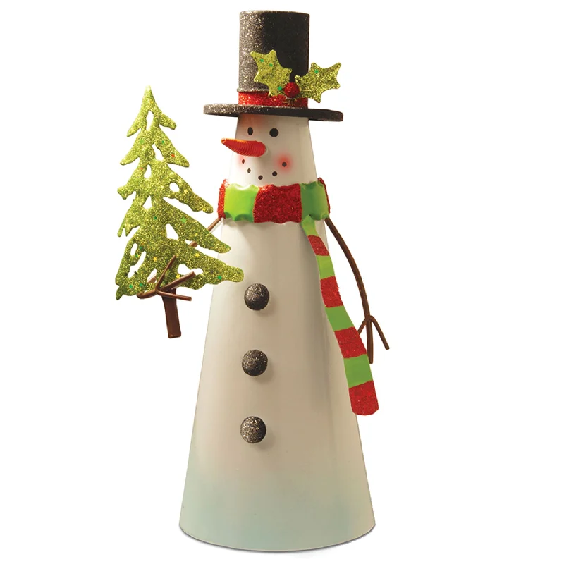 12 in. Metal Snowman Character