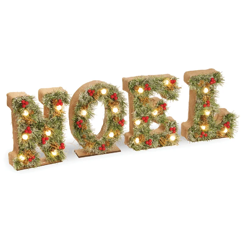 36 in. Pre-Lit NOEL Decoration