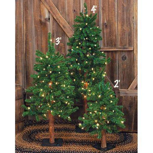 Pre-Lit Alpine Tree, 2ft