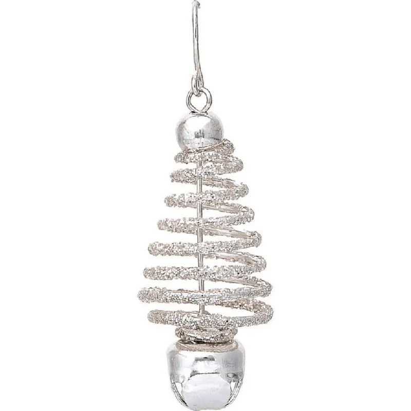 Rain : Silver Bells Spiral Tree Xmas Earrings