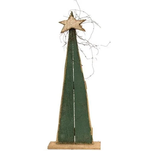 Rustic Wood Pointy Tree 24 3 Asstd