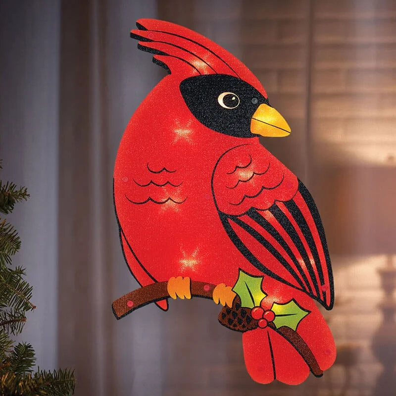 16" Shimmer Cardinal Silhouette Decoration