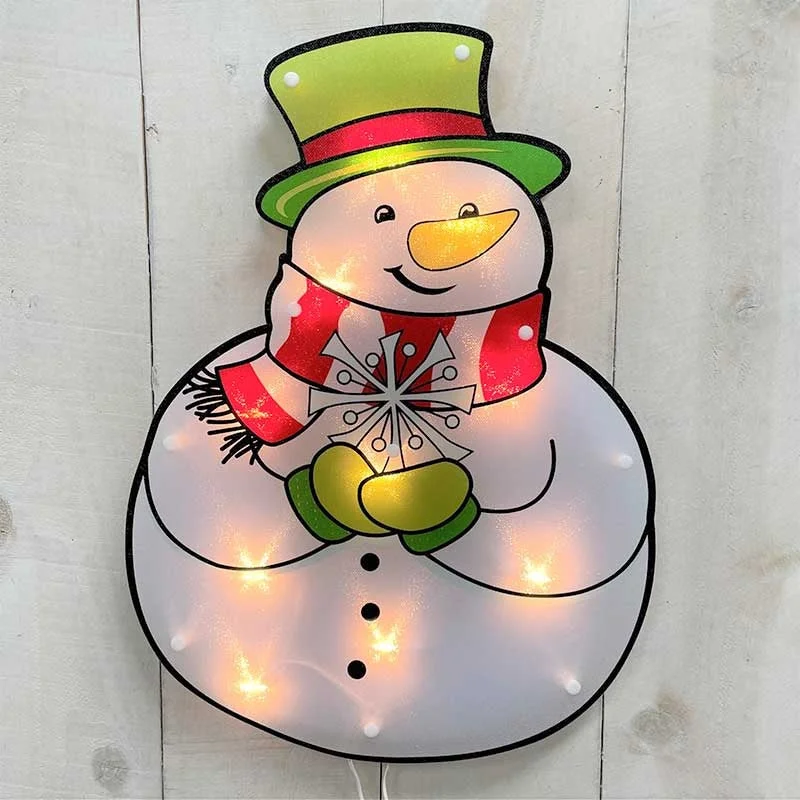 16" Snowman Shimmer Window Silhouette Decoration