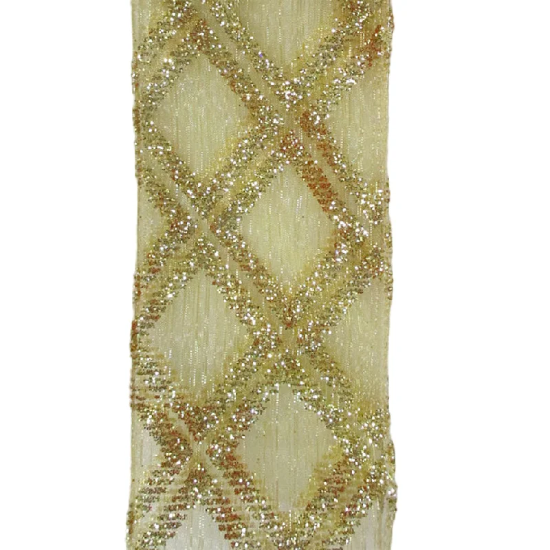 2.5 in Sheer Lattice Ribbon - Gold