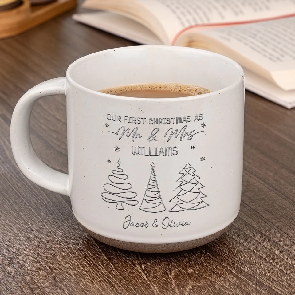 Being Married To Me Is The Gift This Year - Couple Personalized Custom Pottery Mug - Christmas Gift For Husband Wife, Anniversary, First Christmas