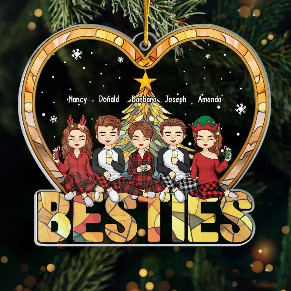 Besties Make The Holidays Brighter - Bestie Personalized Custom Ornament - Acrylic Custom Shaped - Christmas Gift For Best Friends, BFF, Sisters