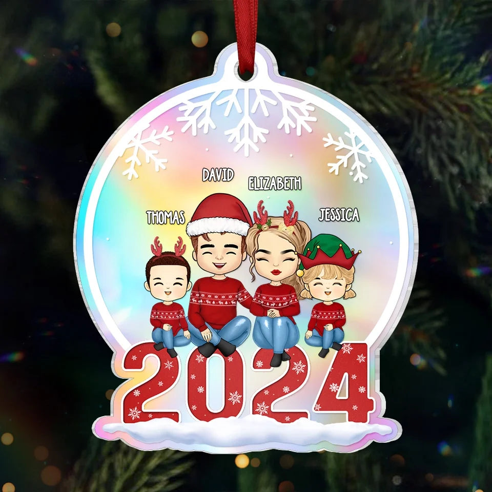 Cherishing Moments With Family This Holiday - Family Personalized Custom Hologram Ornament - Christmas Gift For Family Members