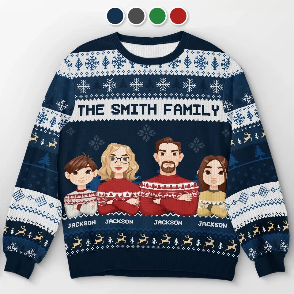 Christmas Is A Reminder Of The Joy That Family Brings - Family Personalized Custom Ugly Sweatshirt - Unisex Wool Jumper - Christmas Gift For Family Members