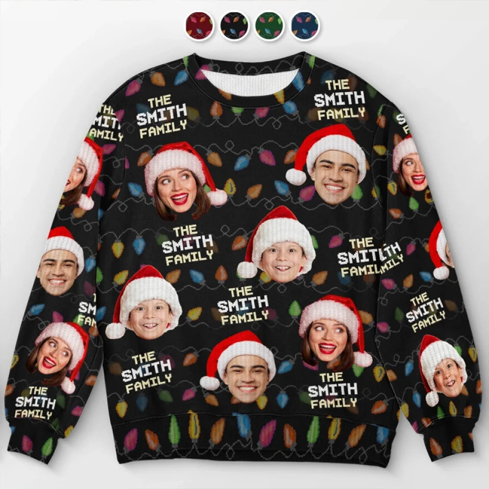 Christmas Is A Time To Gather With Family - Family Personalized Custom Ugly Sweatshirt - Unisex Wool Jumper - Christmas Gift For Family Members