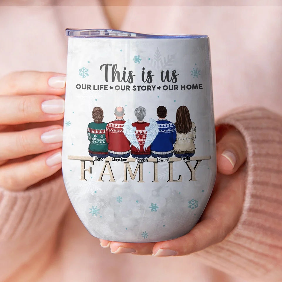 Christmas Is The Time To Touch Every Heart With Love And Care - Family Personalized Custom Wine Tumbler - Christmas Gift For Family Members, Siblings, Brothers, Sisters