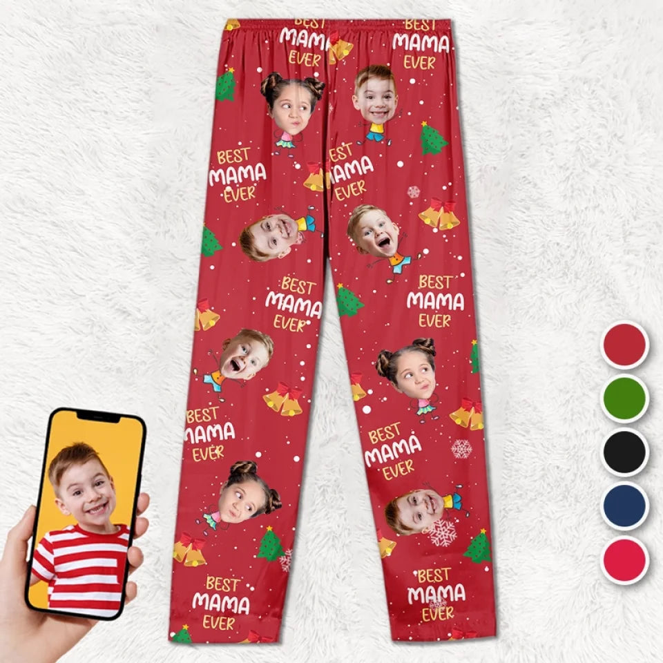 Custom Photo A Merry Christmas To Everybody - Family Personalized Custom Pajama Pants - Christmas Gift For Mom, Grandma