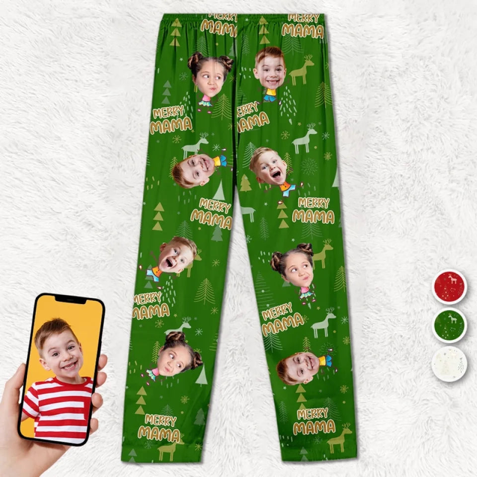 Custom Photo Christmas Good Cheer Is Found With Family - Family Personalized Custom Pajama Pants - Christmas Gift For Family Members