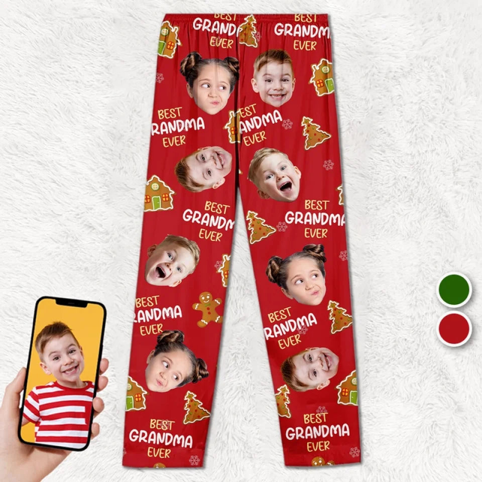 Custom Photo Christmas Keeps Us All Sticking Together - Family Personalized Custom Pajama Pants - Christmas Gift For Family Members