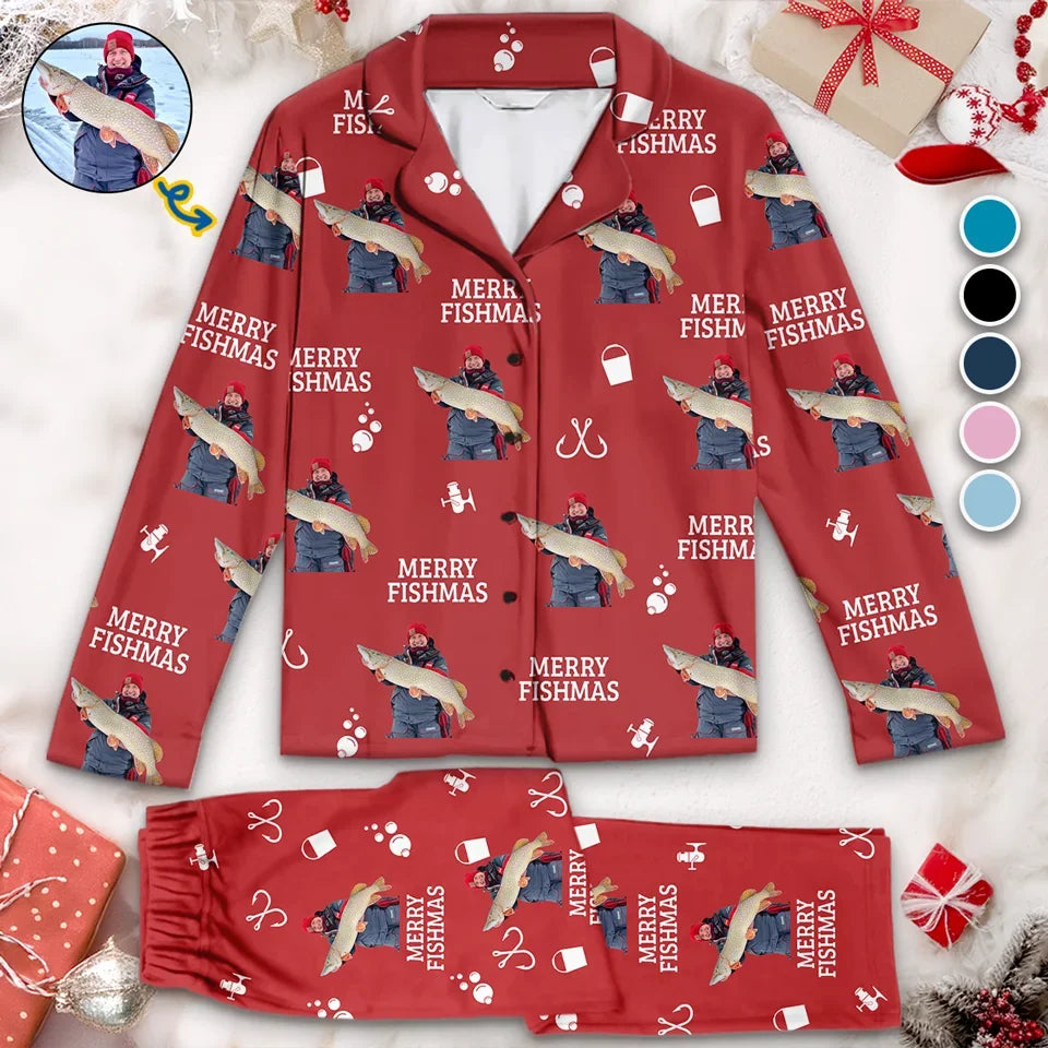 Custom Photo Hooked On The Thrill - Fishing Personalized Custom Pajamas - Christmas Gift For Fishing Lovers, Fisherman