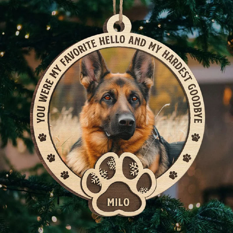 Custom Photo I’ll Miss You Until We Meet Again - Memorial Personalized Custom Ornament - Wood Custom Shaped - Christmas Gift, Sympathy Gift For Pet Owners, Pet Lovers