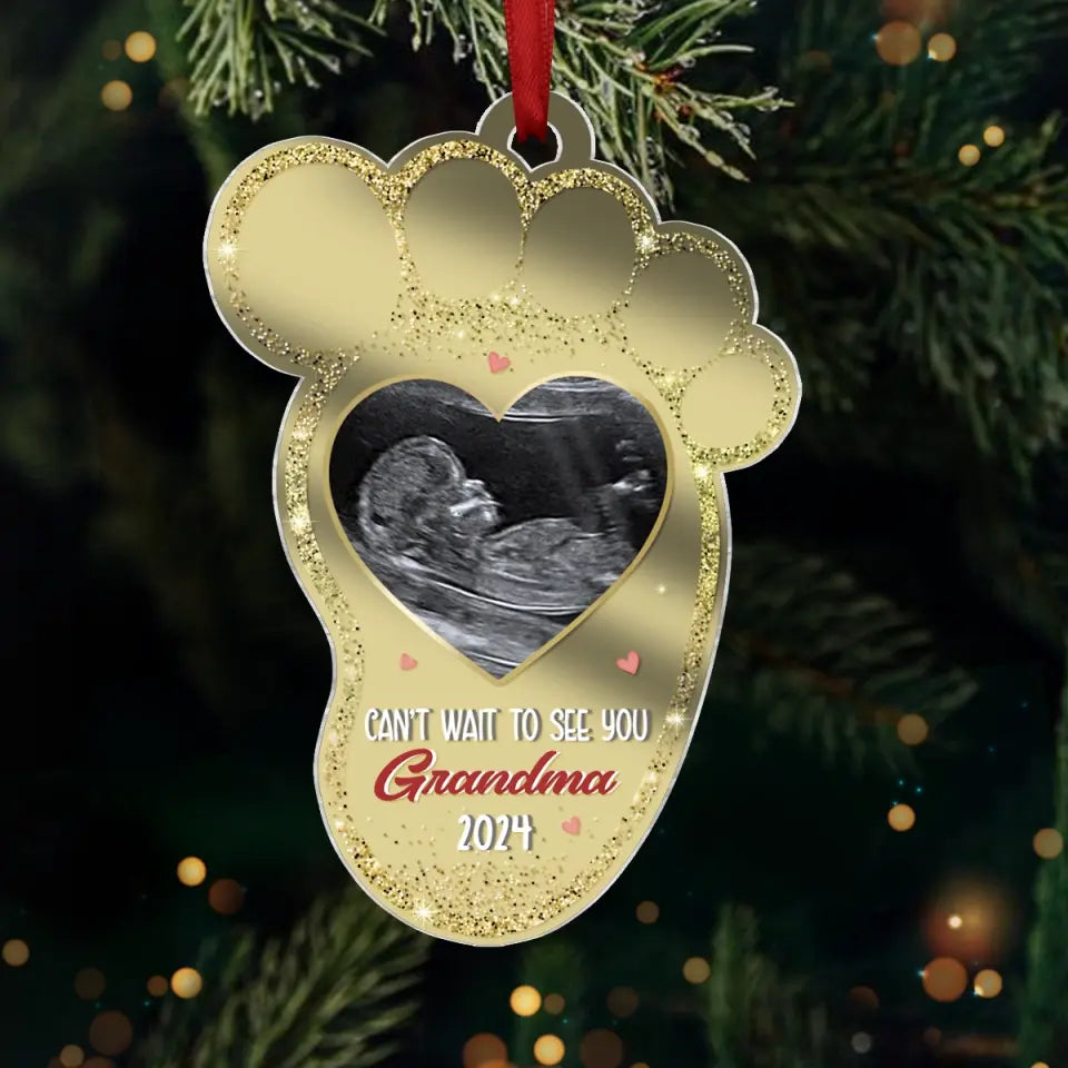 Custom Photo Jingle Bells, Baby Smells, All Merry And Nice - Family Personalized Custom Mirrored Acrylic Ornament - Christmas Gift For Baby Kids, Newborn Baby