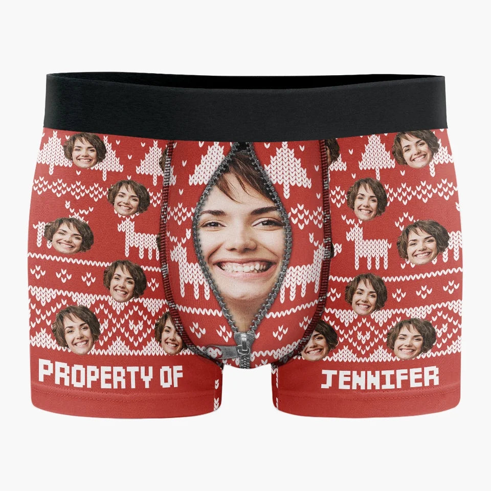 Custom Photo Make Him Feel Loved With A Dash Of Humor - Funny Personalized Custom Boxer Briefs, Men's Boxers - Christmas Gift For Boyfriend, Husband, Anniversary