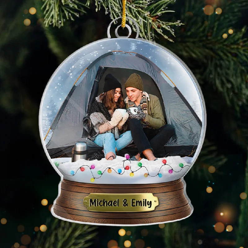 Custom Photo Making Memories One Campsite At A Time - Camping Personalized Custom Ornament - Acrylic Custom Shaped - Christmas Gift For Couple, Husband Wife, Camping Lovers