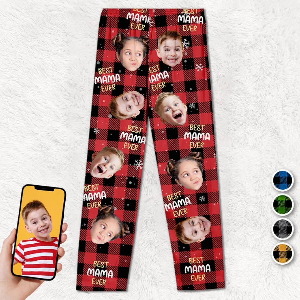 Custom Photo May Your Christmas Be Blessed With The Love And Laughter Of Family - Family Personalized Custom Pajama Pants - Christmas Gift For Family Members