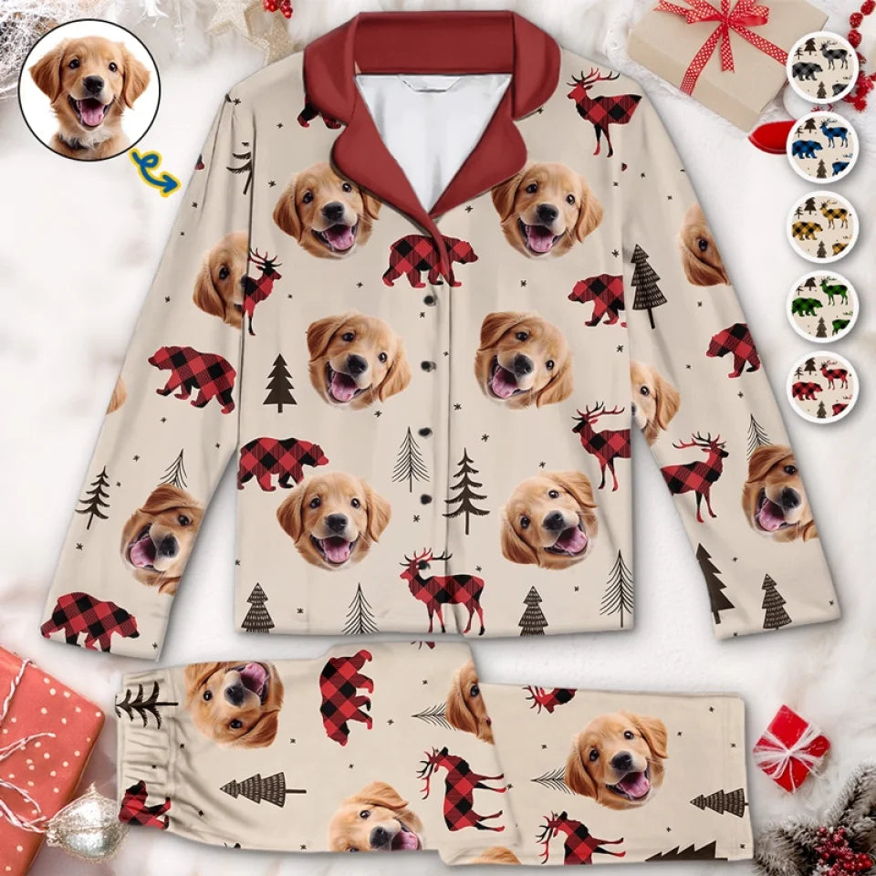 Custom Photo Paws And Reflect On The Joy Of The Season - Dog & Cat Personalized Custom Pajamas - Christmas Gift For Pet Owners, Pet Lovers