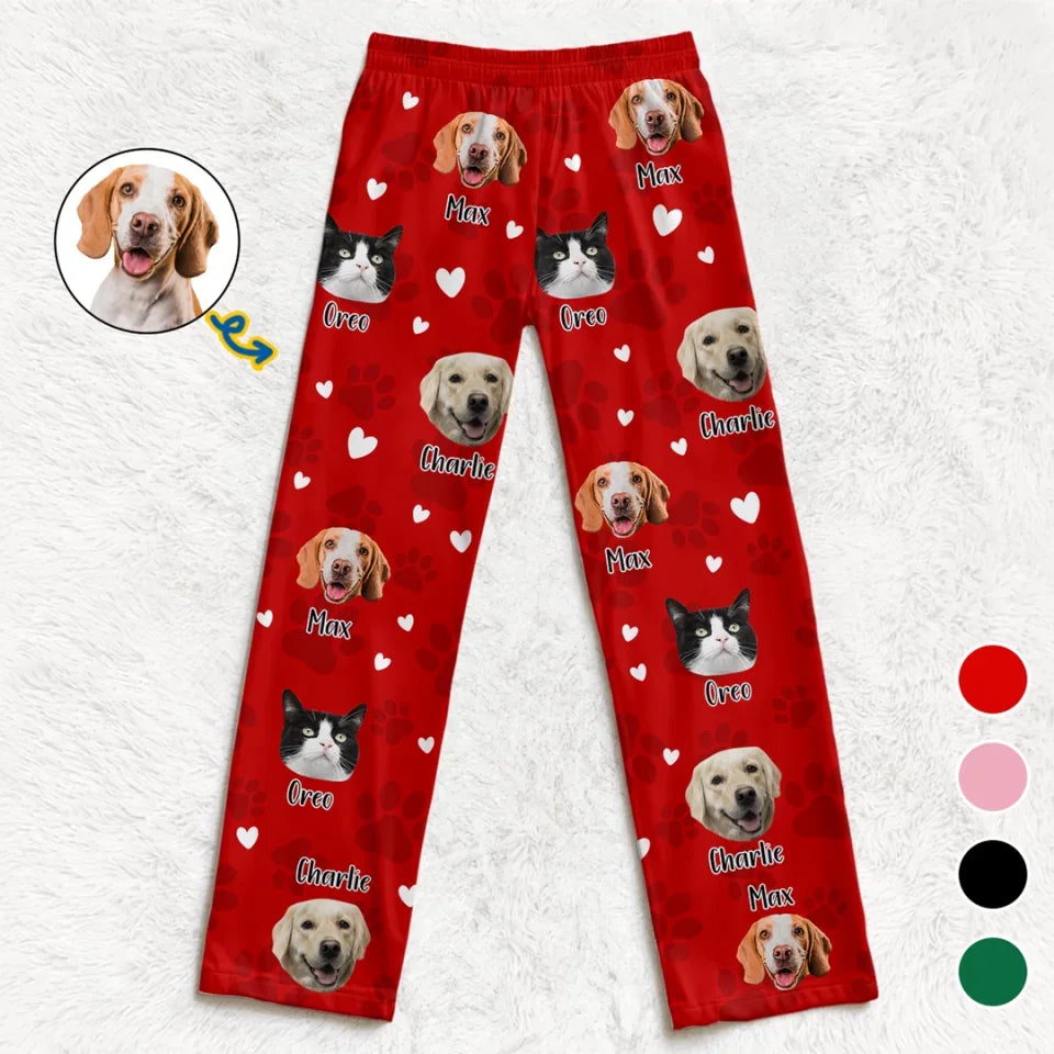 Custom Photo Pawsitively Festive And Full Of Cheer - Dog & Cat Personalized Custom Pajama Pants - Christmas Gift For Pet Owners, Pet Lovers