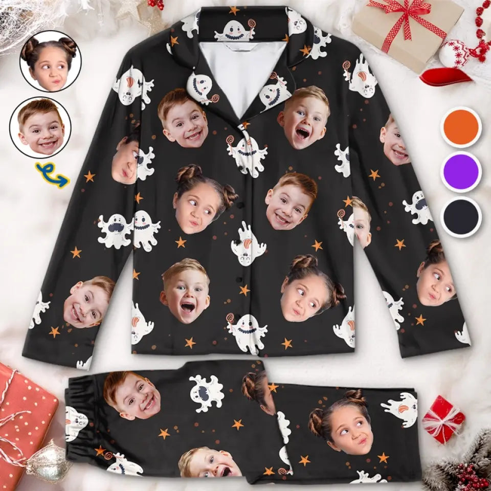 Custom Photo The Spooky Dangers Lurking Around The Corner - Family Personalized Custom Pajamas - Halloween Gift For Family Members