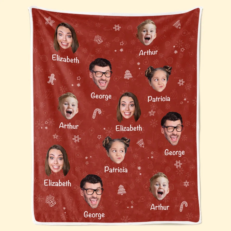 Custom Photo Unwrap Yourself The Merriest Of Holidays - Family Personalized Custom Blanket - Christmas Gift For Family Members