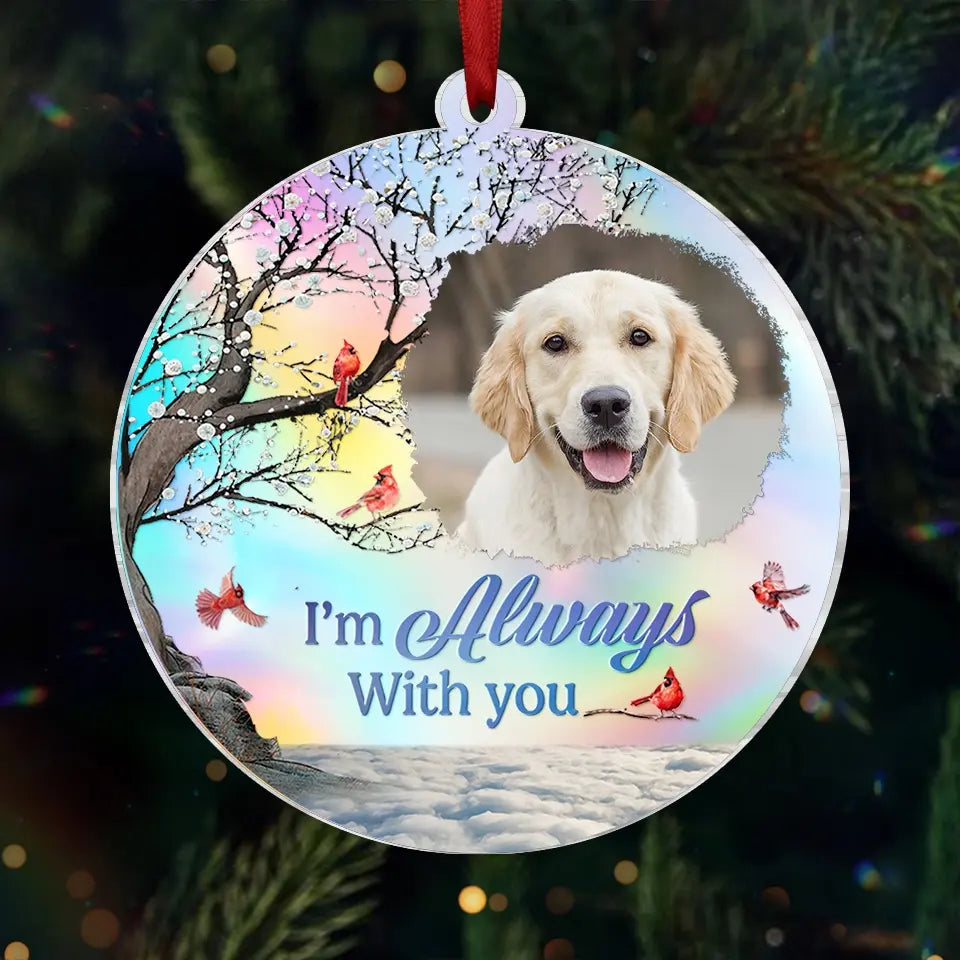 Custom Photo You Brought Joy To Our Lives - Memorial Personalized Custom Hologram Ornament - Sympathy Gift, Christmas Gift For Pet Owners, Pet Lovers