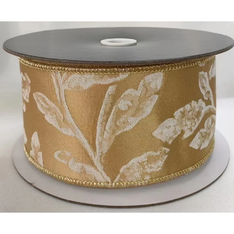 Damask Leaf Ribbon - Gold