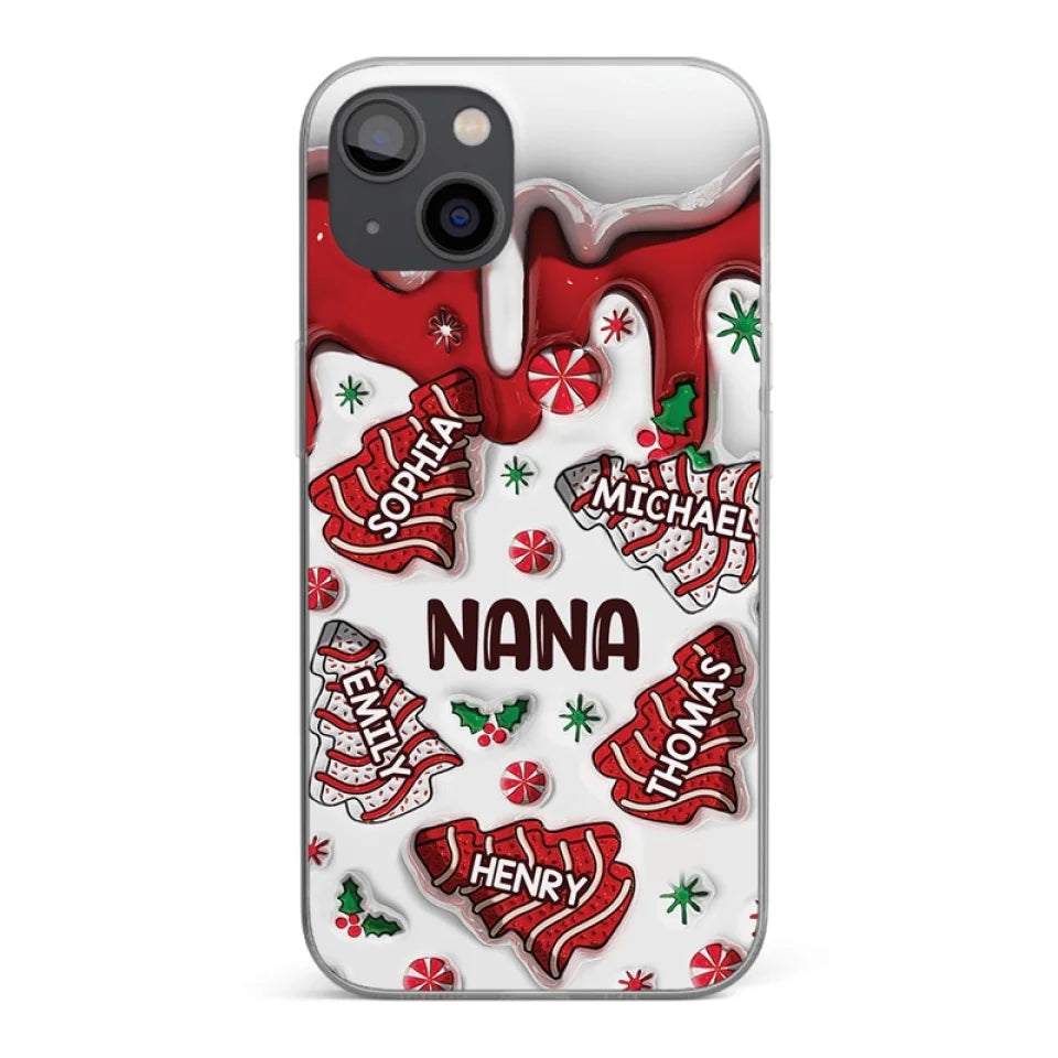 Every Memory With Grandma Is A Treasure - Family Personalized Custom 3D Inflated Effect Printed Clear Phone Case - Christmas Gift For Grandma