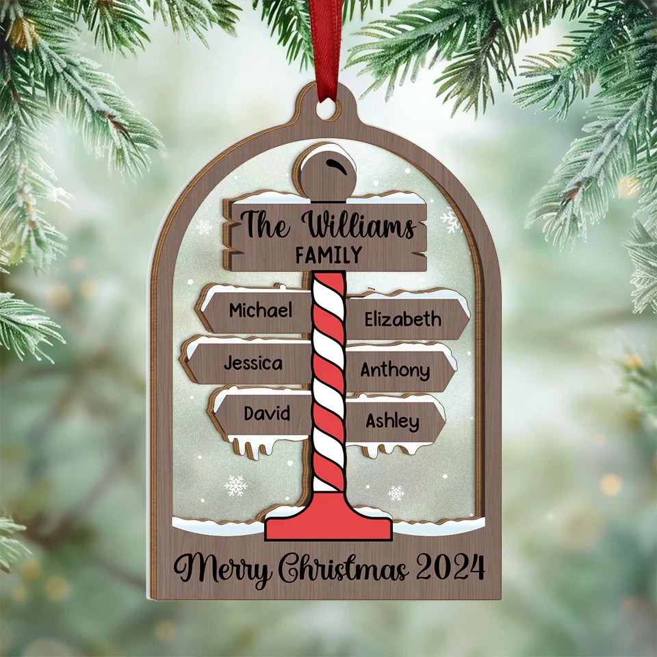 Family Is The True Meaning Of Christmas - Family Personalized Custom Wood & Acrylic Ornament - Christmas Gift For Family Members