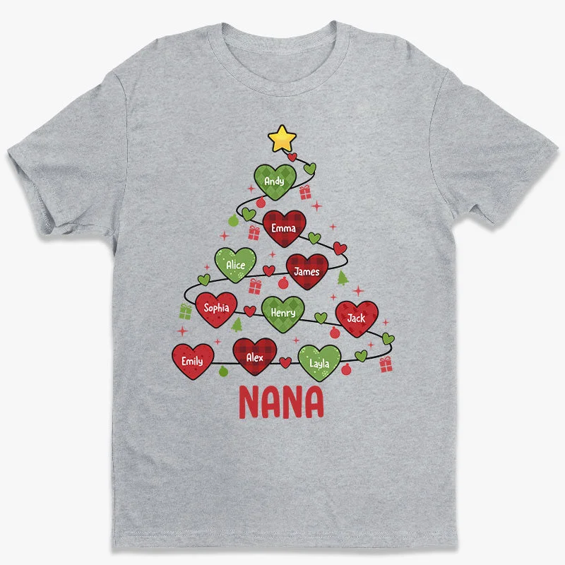 Grandma And Kids Christmas Heart Tree - Family Personalized Custom Unisex T-shirt, Hoodie, Sweatshirt - Christmas Gift For Mom, Grandma