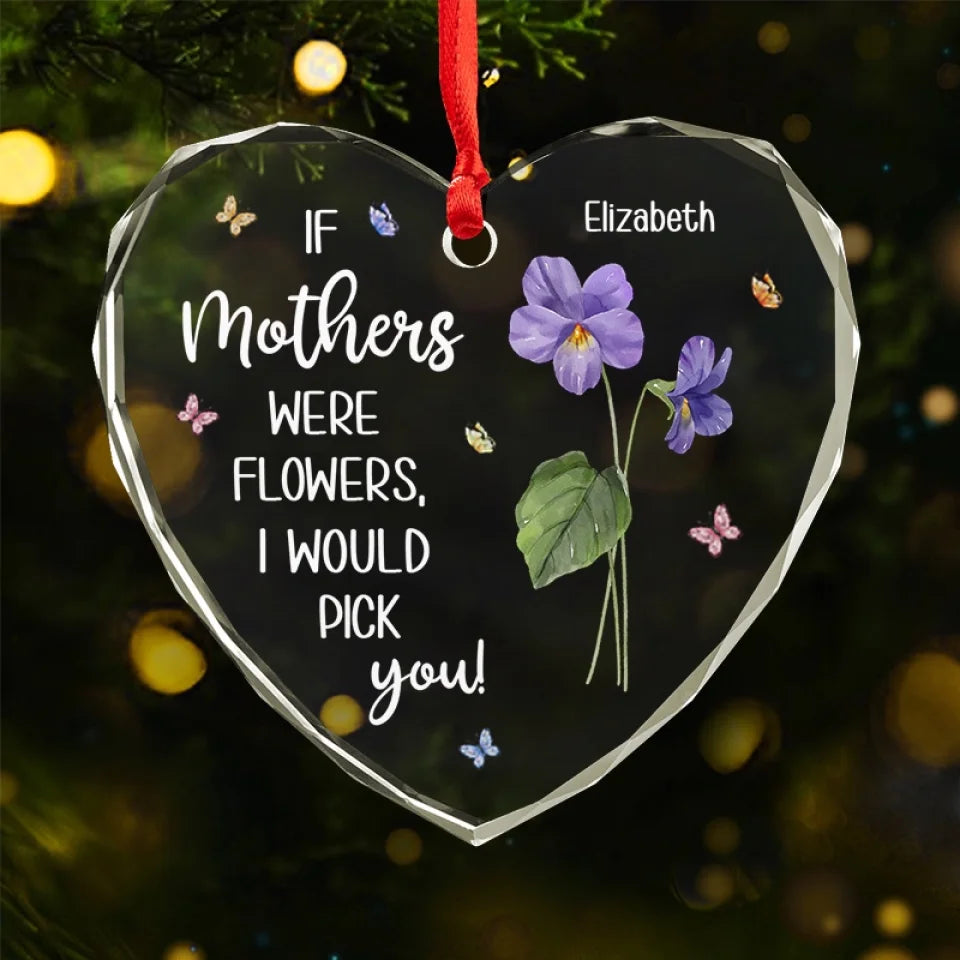 Grandmother Opens Up A New World Of Change - Family Personalized Custom Heart Glass Ornament - Christmas Gift For Mom, Daughter