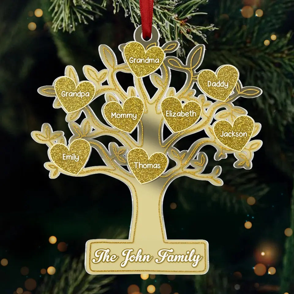 Home Is Where Our Story Begins - Family Personalized Custom Mirrored Acrylic Ornament - Christmas Gift For Family Members