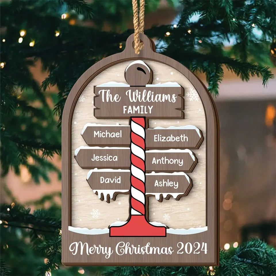 Love The Giver More Than The Gift - Family Personalized Custom Shaped 2 Layered Wood Christmas Ornament - Christmas Gift For Family Members