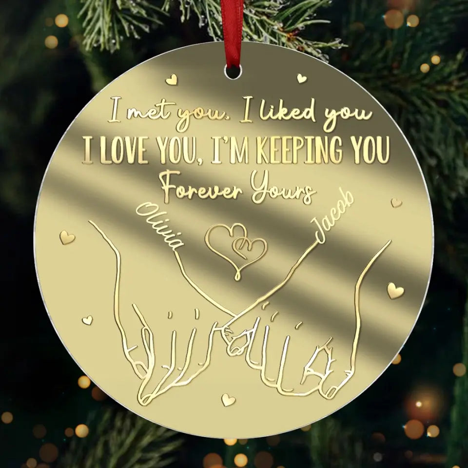 Loved You Then, Love You Still - Couple Personalized Custom Mirrored Acrylic Ornament - Christmas Gift For Husband Wife, Anniversary