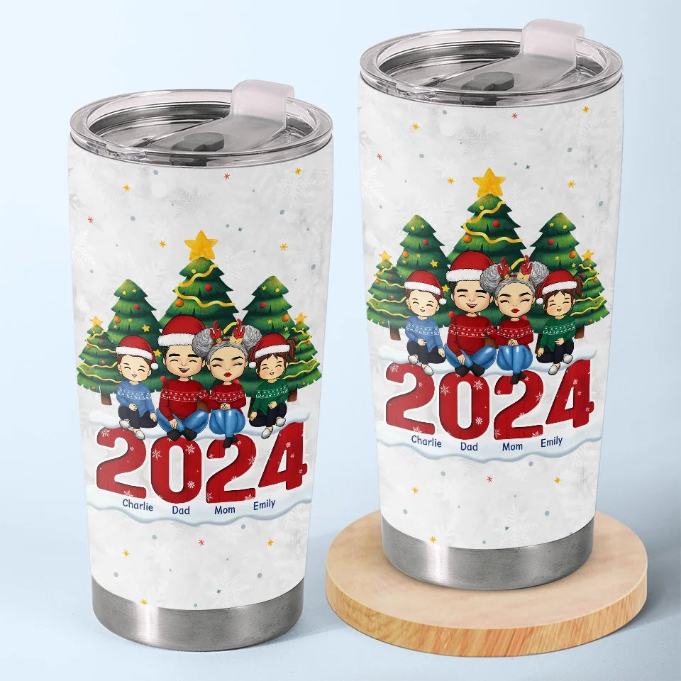 May We Forever Remember This First Christmas Together - Family Personalized Custom Tumbler - Christmas Gift For Family Members