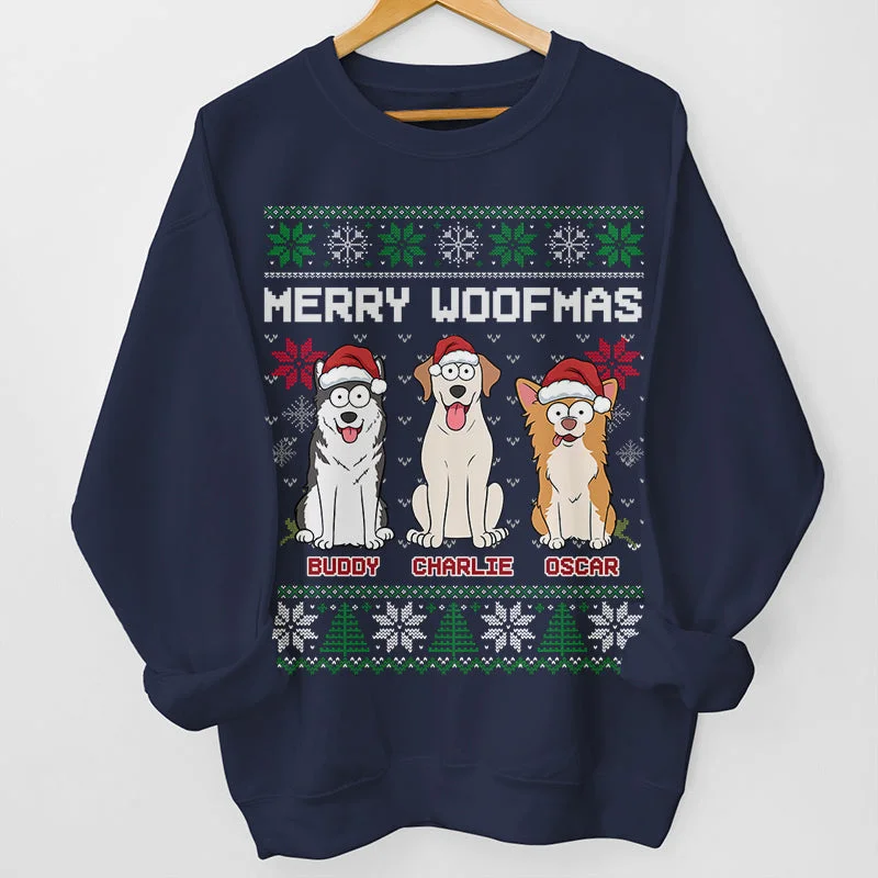 Merry Woofmas - Dog Personalized Custom Unisex T-shirt, Hoodie, Sweatshirt - Christmas Gift For Pet Owners, Pet Lovers