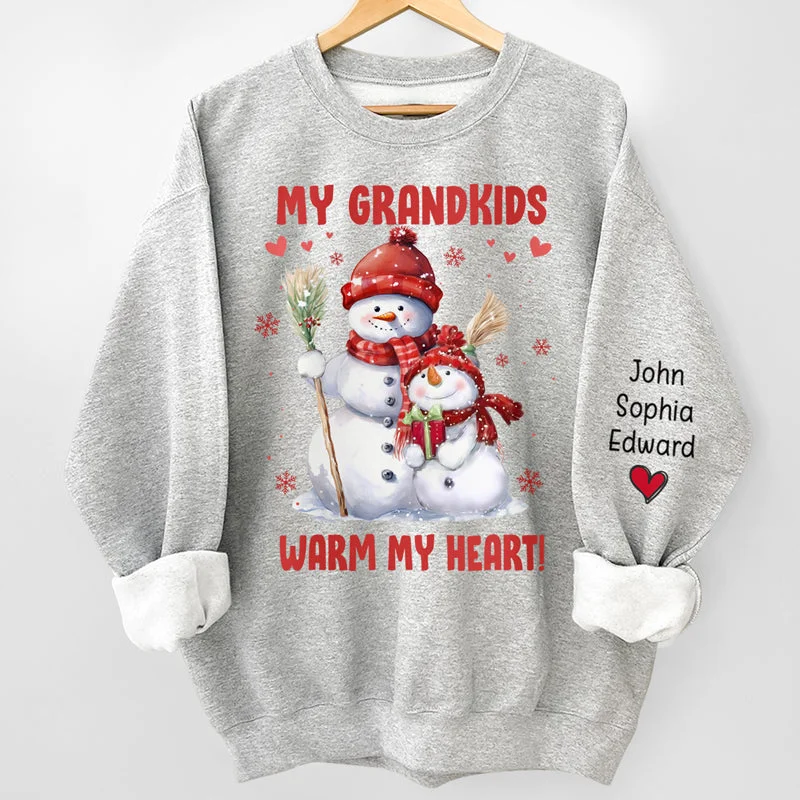 My Greatest Blessings Call Me Grandma - Family Personalized Custom Unisex Sweatshirt With Design On Sleeve - Christmas Gift For Mom, Grandma