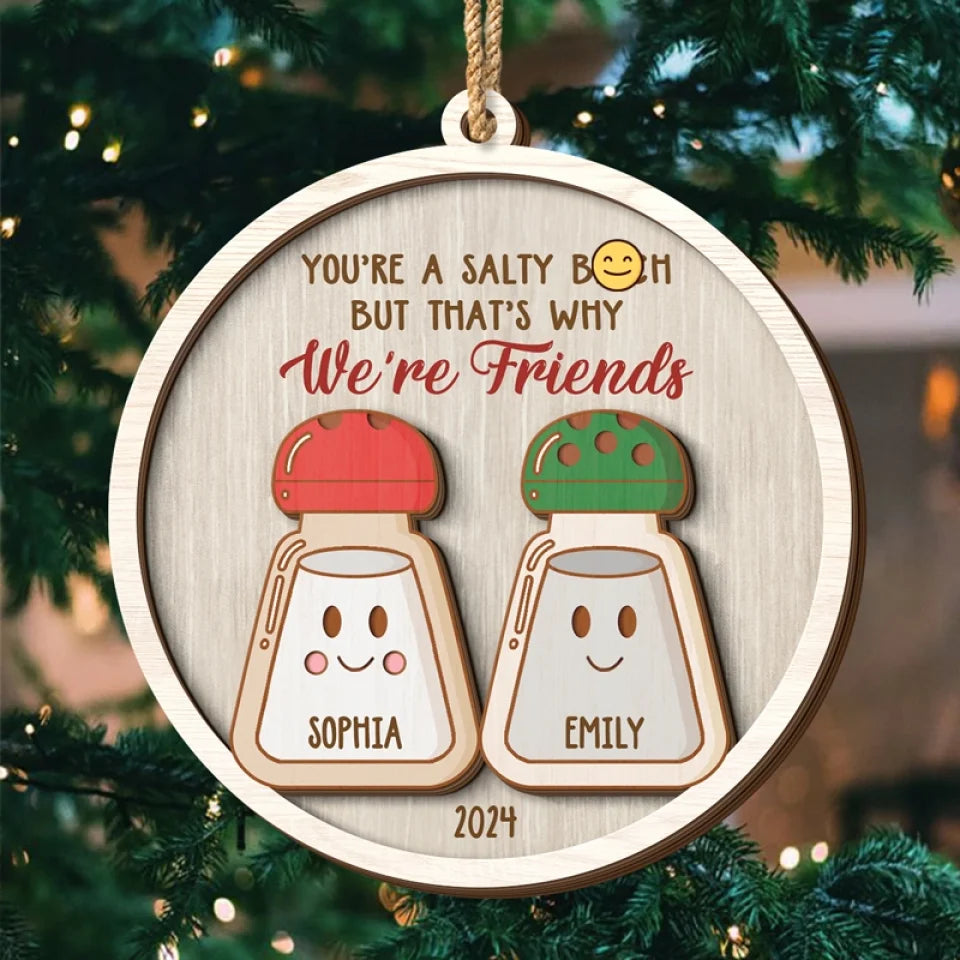 Our Friendship Is A Beautiful Story That Keeps Growing - Bestie Personalized Custom Shaped 2 Layered Wood Christmas Ornament - Christmas Gift For Best Friends, BFF, Sisters