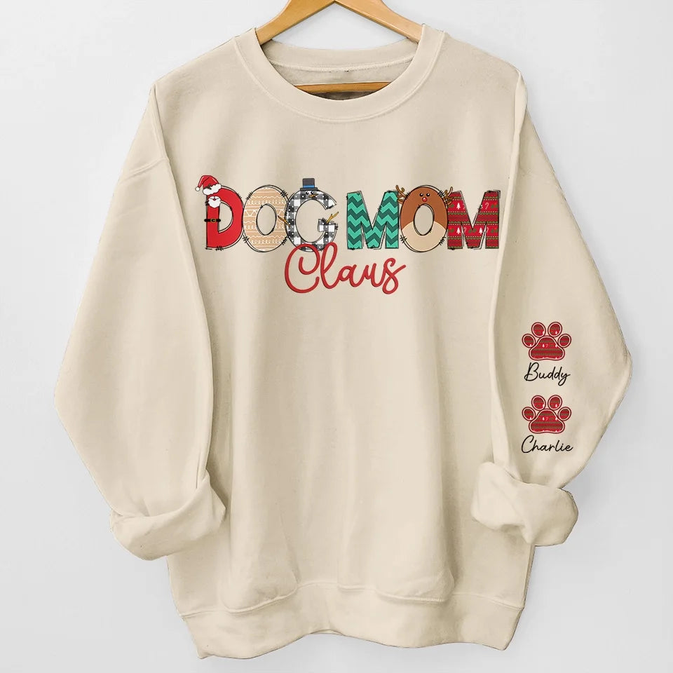 Paws And Enjoy The Holiday Spirit - Dog & Cat Personalized Custom Unisex Sweatshirt With Design On Sleeve - Christmas Gift For Pet Owners, Pet Lovers