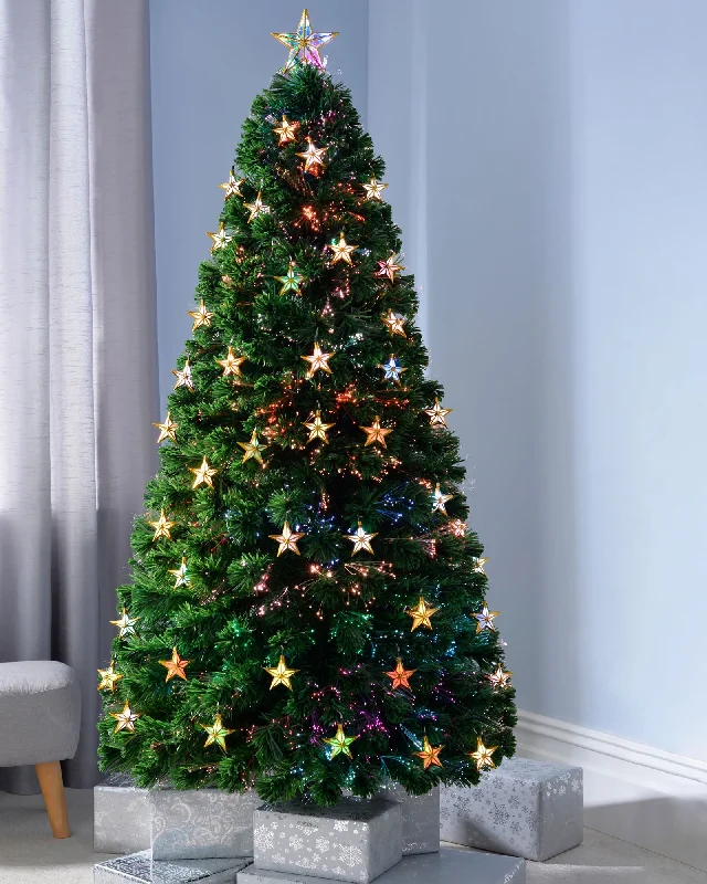 Pre-Lit Fibre Optic Christmas Tree with Tree Topper, 5 ft