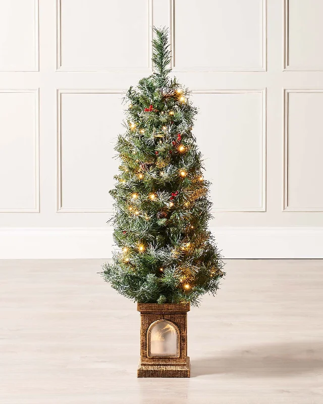 Pre-Lit Scandinavian Blue Spruce Christmas Tree, 4 ft