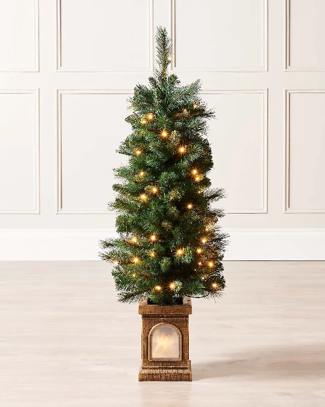 Pre-Lit Victorian Pine Christmas Tree, 4 ft